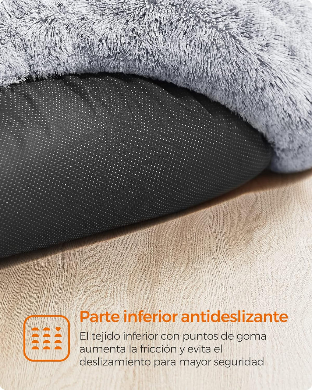 Cama Sofá Dona Antiestrés Para Mascota Perro Gato De Huella 70 cm de diámetro  Gris