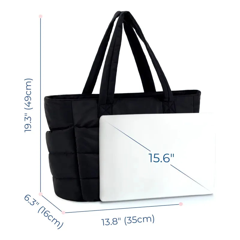 Bagsmart Bolso Tote Grande P Dama Ligero Muchos Compartimien Negro
