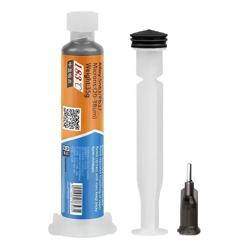 Kit Estaño En Pasta Soldadura Mechanic Jeringa Sn63/pb37 183 Azul Claro